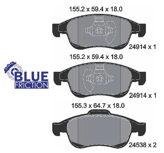 PASTILHA DE FREIO DIANTEIRA RENAULT CAPTUR 13/20 - DUSTER 11/20 - FLUENCE 10/18 - OROCH 15/