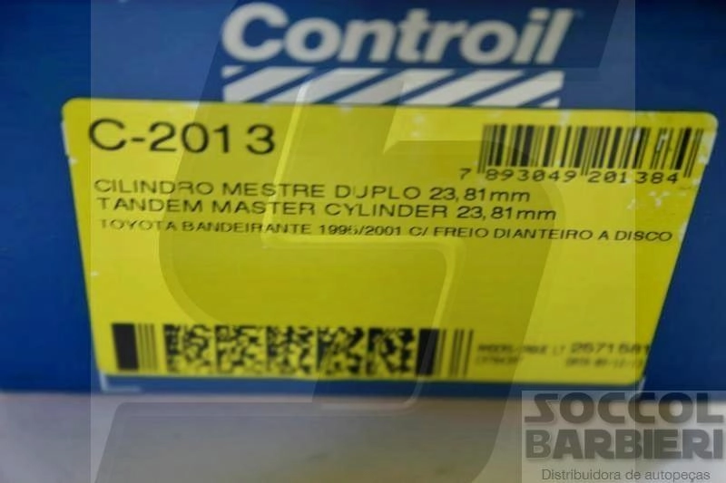 CILINDRO MESTRE FREIO DUPLO 23.81MM DISCO DIANTEIRO TOYOTA BANDEIRANTE 95/01