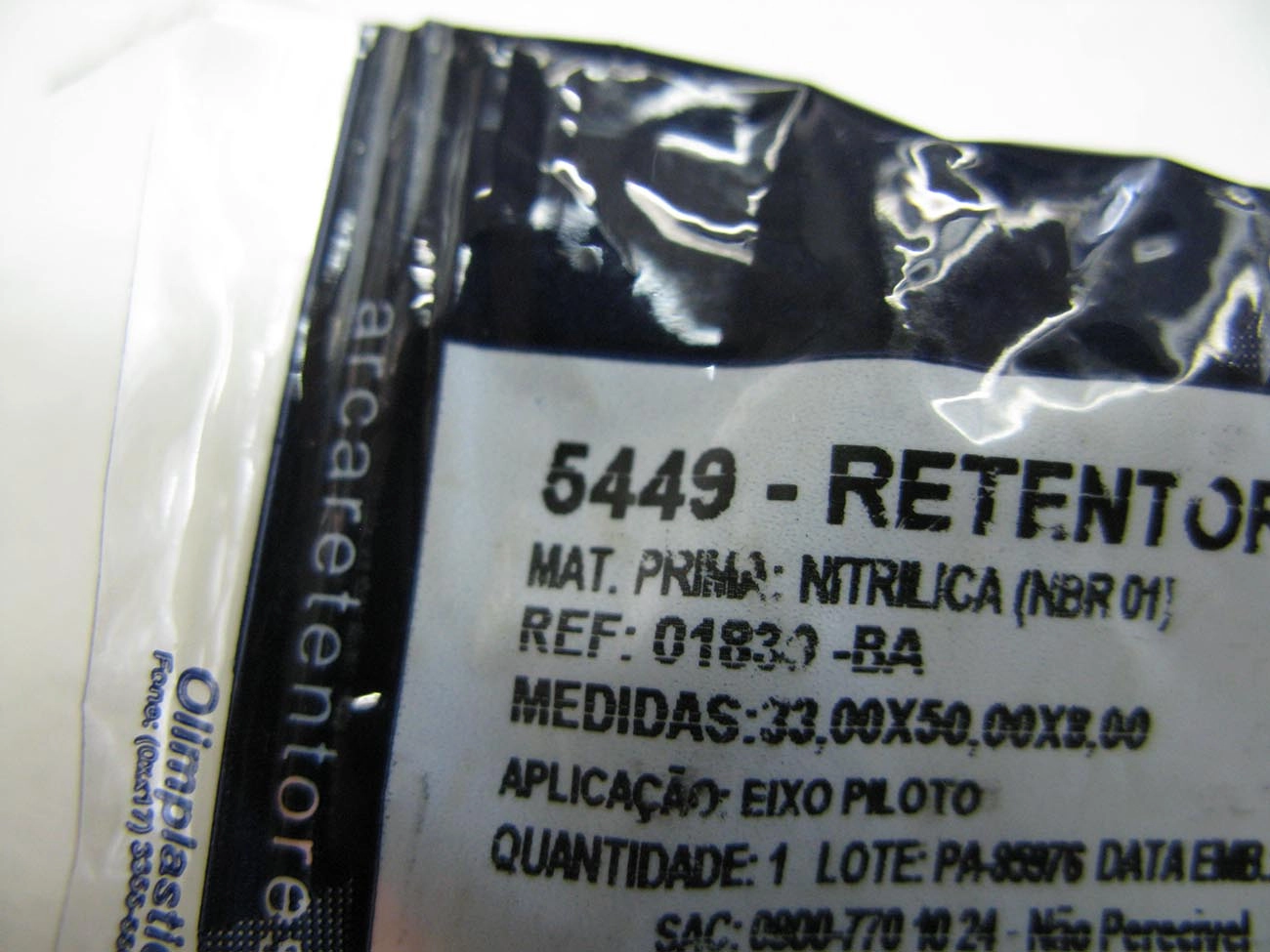 RETENTOR EIXO PILOTO CAIXA CÂMBIO 33,00X50,00X8,00MM MB 608/708 33X50X8MM