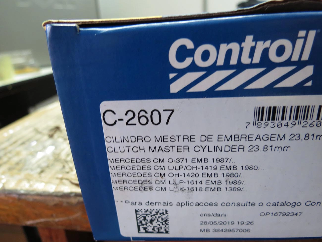 CILINDRO MESTRE EMBREAGEM 23.81MM MB 371 87/ 1419/1420 80/ 1614/1618 89/ 15/16