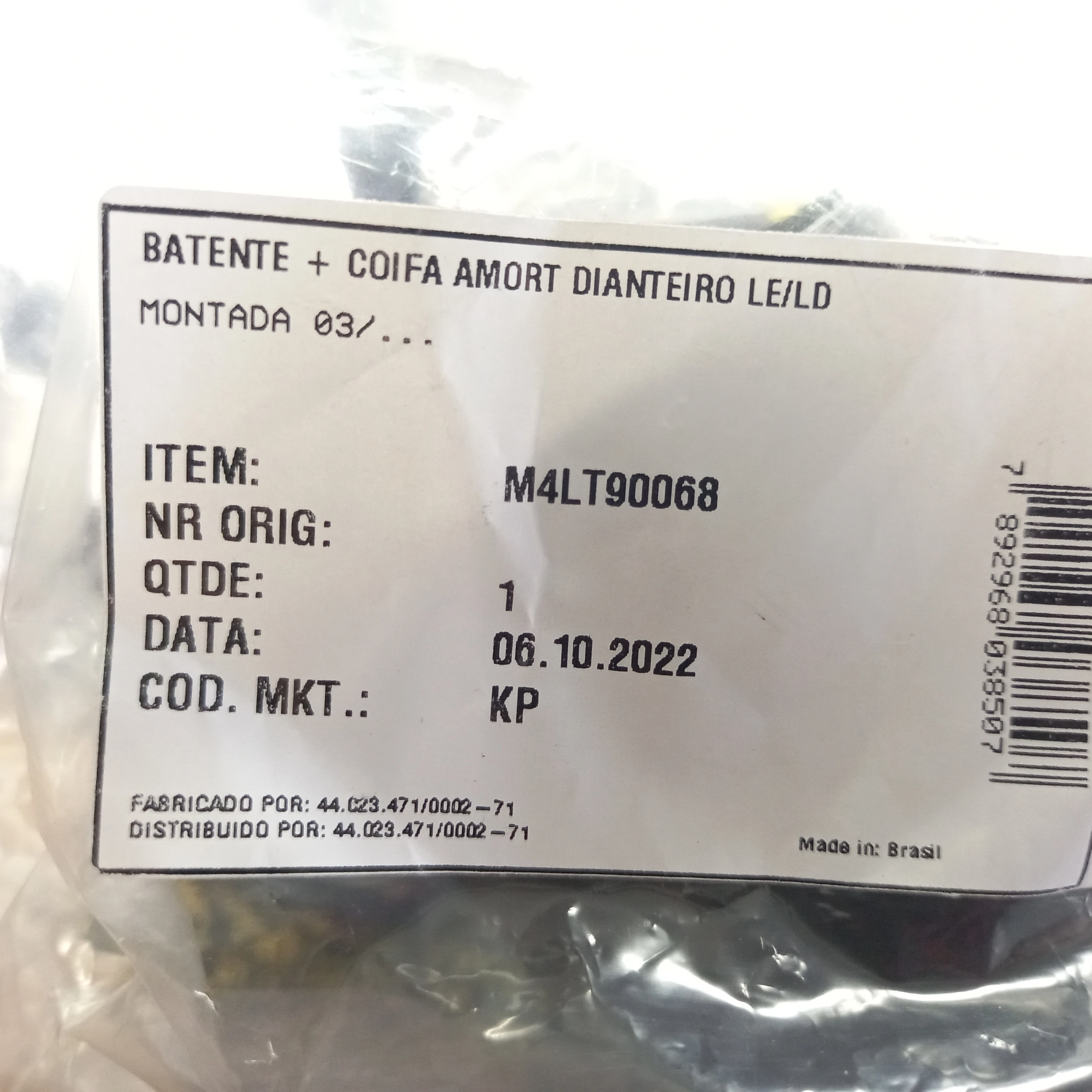 KIT AMORTECEDOR DIANTEIRO GM MONTANA 03/21 - BATENTE E LOCALIZADOR COM ROLAMENTO
