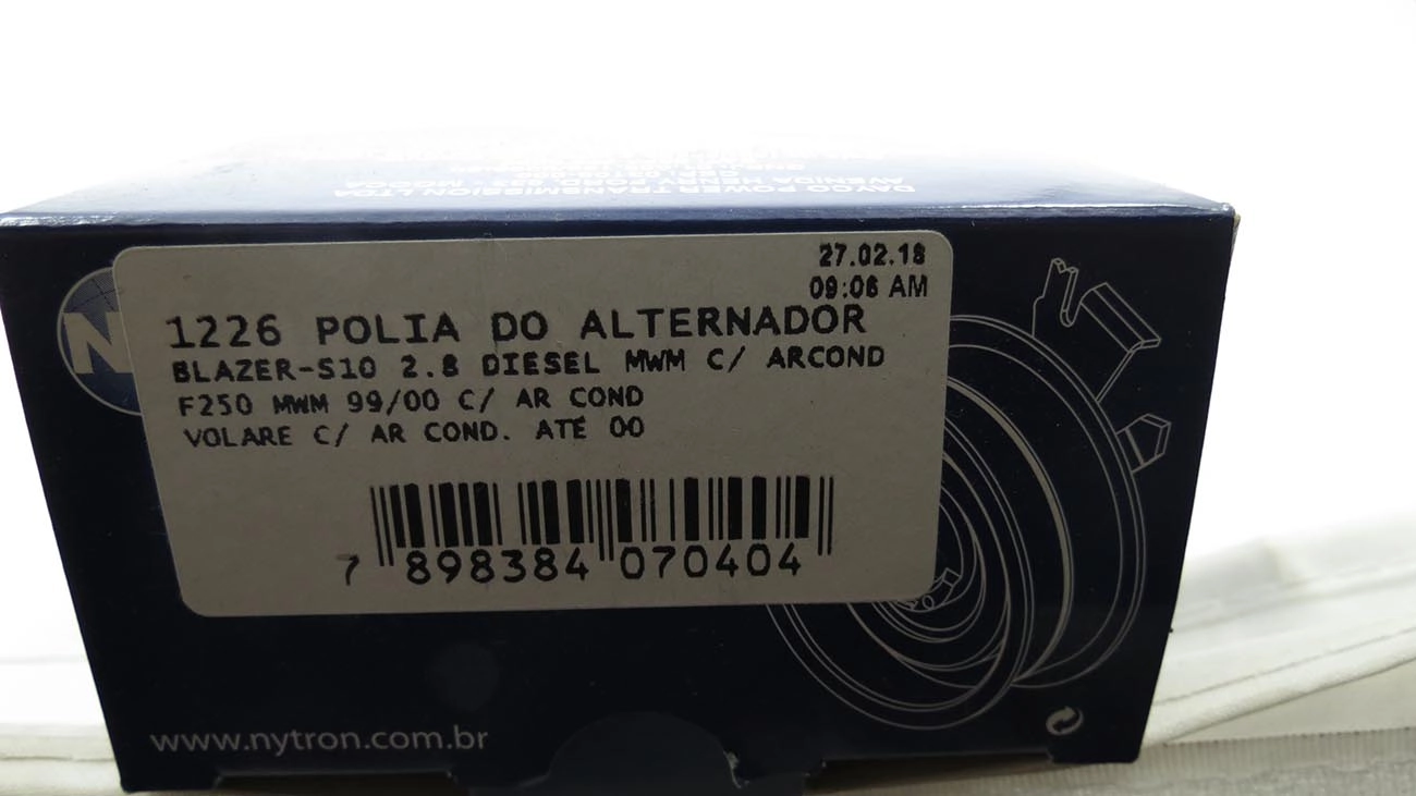 POLIA CORREIA ALTERNADOR FORD F-250 MWM - GM S-10/BLAZER 2.8 C/AC - AGRALE /2000 - 8.30X80X25.80MM