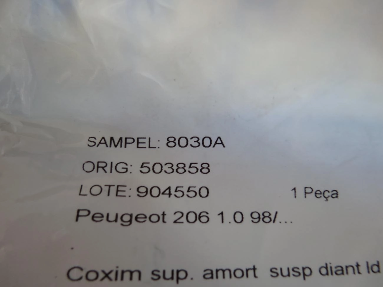 COXIM AMORTECEDOR DIANTEIRO DIREITO COM ROLAMENTO PEUGEOT 206 1.0 98/ - 207 1.0 09/