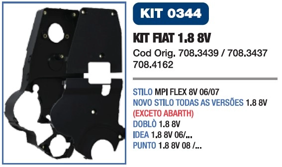 KIT CAPA CORREIA GM NOVO CORSA/MERIVA 02/ - MONTANA 04/11 C/D.H - FIAT DOBLO/IDEA/PUNTO/STILO 1.8