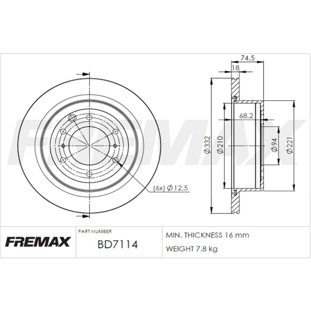 DISCO FREIO TRASEIRO VENTILADO 332MM MITSUBISHI PAJERO FULL 06/14 HPE 08/14