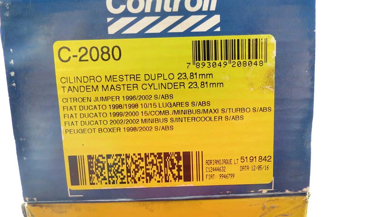 CILINDRO MESTRE FREIO 23.81MM FIAT DUCATO /02 PEUGEOT BOXER 98/02 CITROEN JUMER 15/16