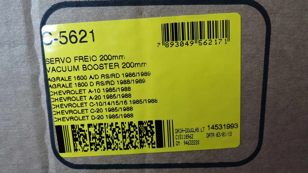 SERVO FREIO 200MM GM A/C/D-20 85/88