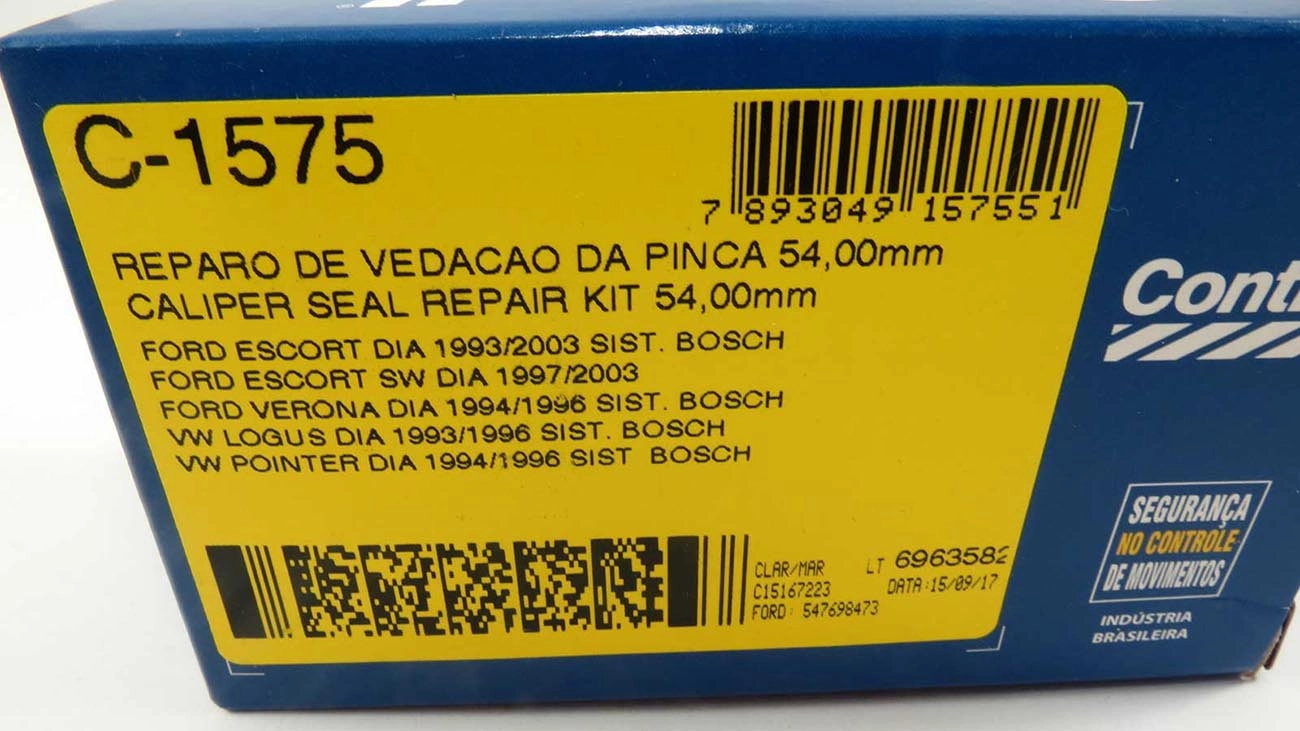 REPARO VEDAÇÃO PINÇA 54.00MM CILINDRO RODA VW LOGUS/POINTER 93/96 FREIO DISCO BOSCH 54MM DIANTEIRO