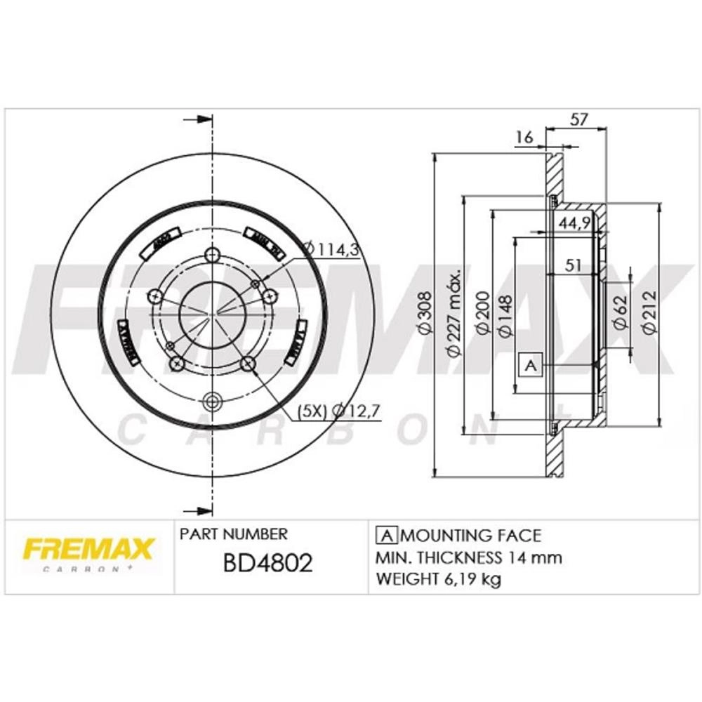 DISCO FREIO DIANTEIRO VENTILADO 308MM SUZUKI GRAND VITARA 08/16