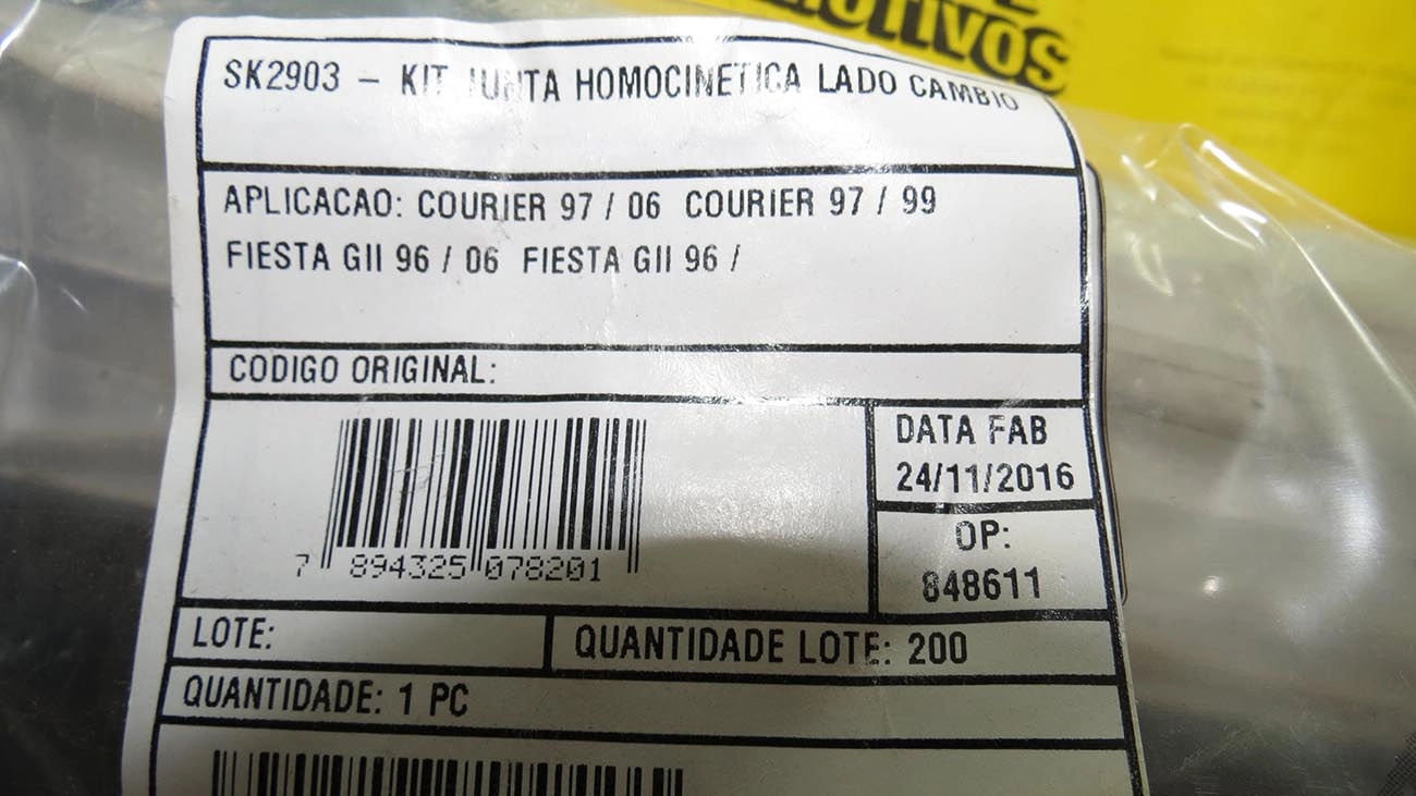 KIT REPARO HOMOCINÉTICA TRIPÓIDE LADO CÂMBIO FORD FIESTA 96/06 COURIER 1.3 97/99 - KA 1.0/1.3 97/99