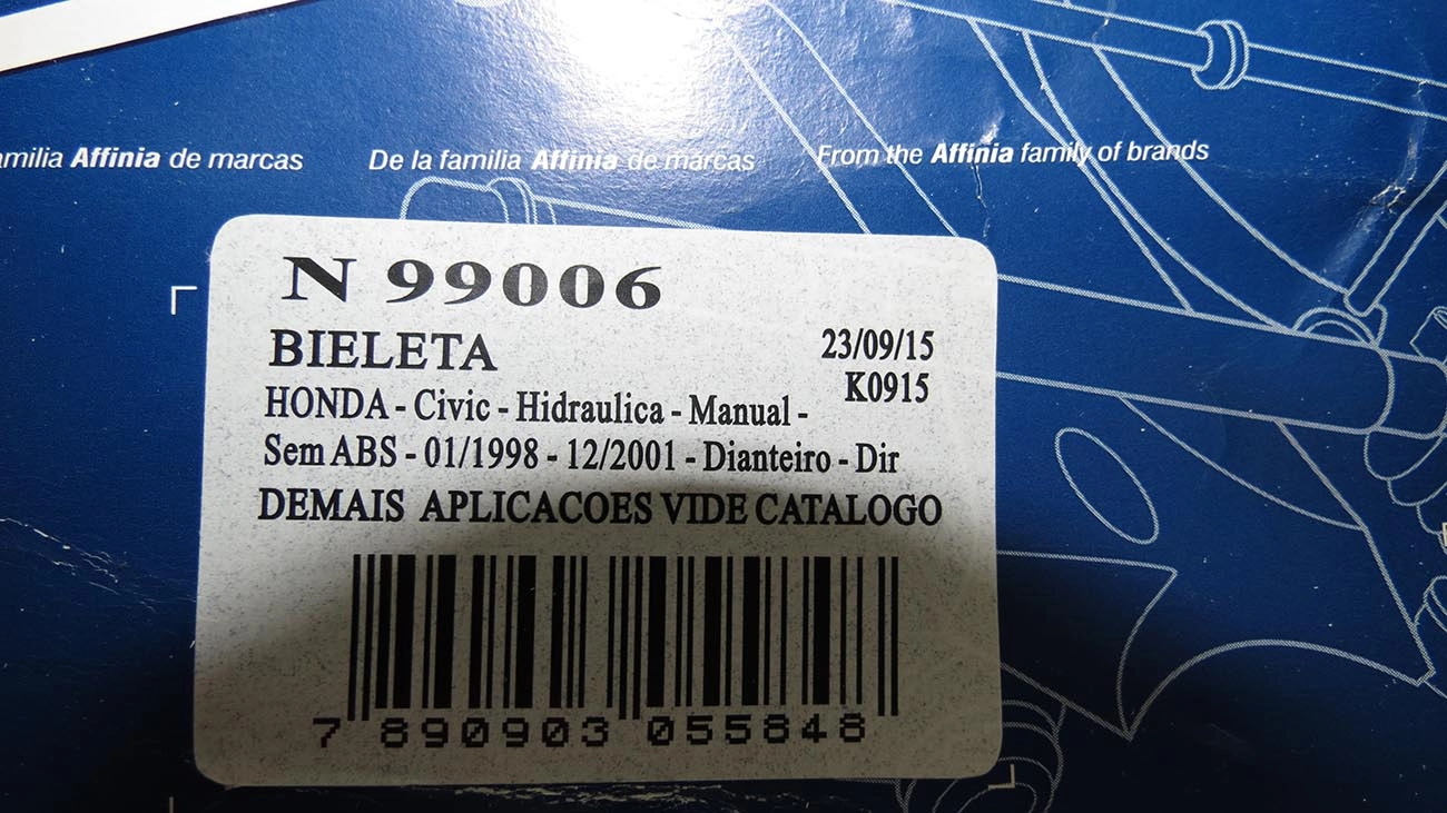 BIELETA DIANTEIRA DIREITA HONDA CIVIC 01/05
