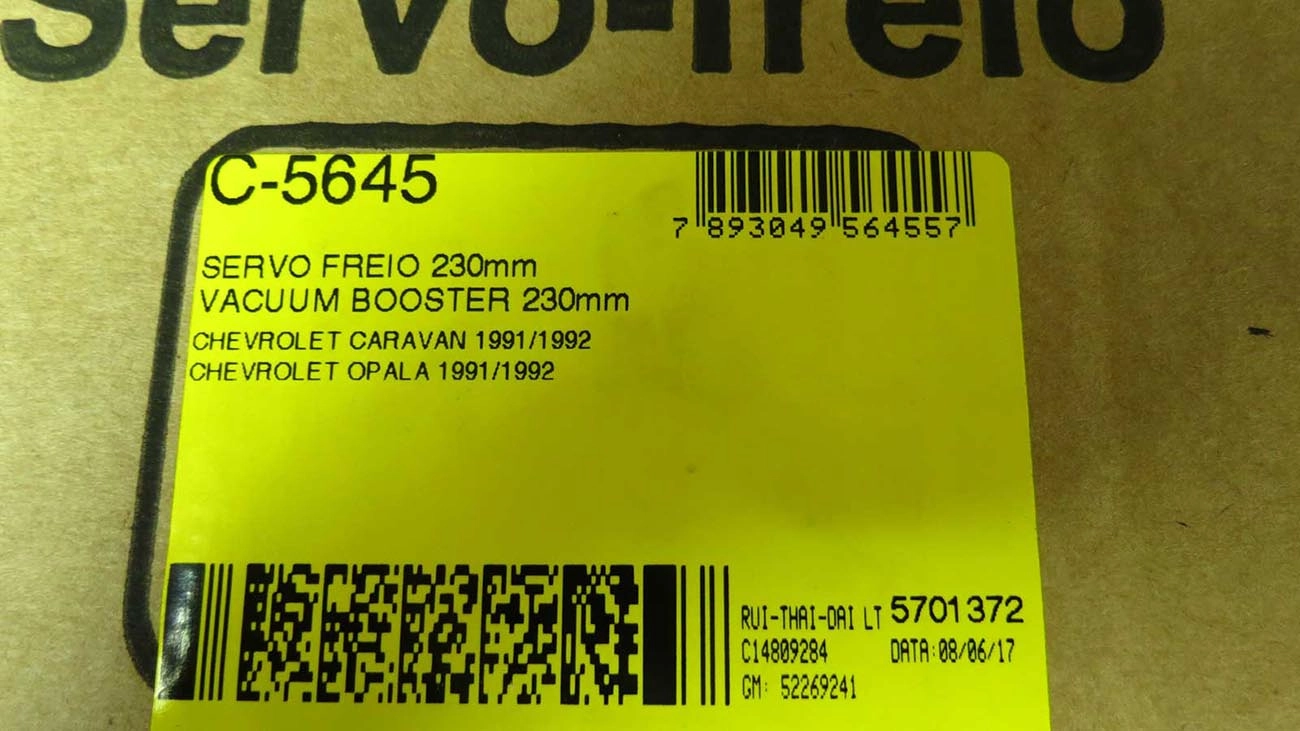 SERVO OU HIDROVÁCUO FREIO 230MM GM OPALA DIPLOMATA/CARAVAN COMODORO 91/92
