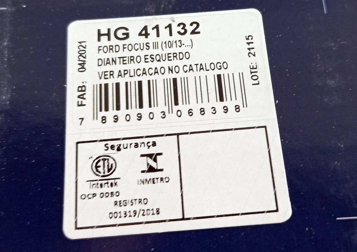 AMORTECEDOR DIANTEIRO ESQUERDO FORD NOVO FOCUS SEDAN 2013/2019 - HATCH/SEDAN