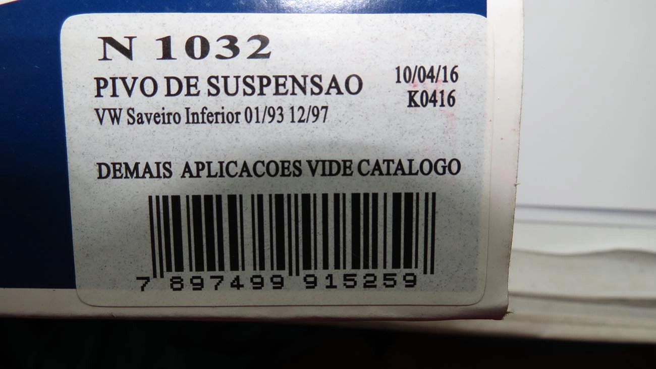 PIVÔ SUSPENSÃO ESQUERDO PINO 15MM VW GOL 93/96 VOYAGE/PARATI 93/95 SAVEIRO 93/97 GER I