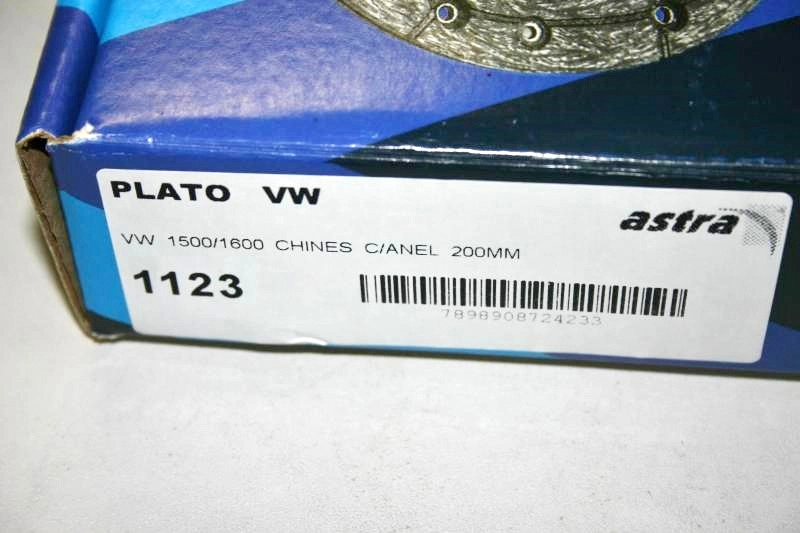 PLATO EMBREAGEM VW FUSCA 1500/1600 BRASILIA/VARIANT/KOMBI /04.73 - GOL 1600 A AR - 200MM