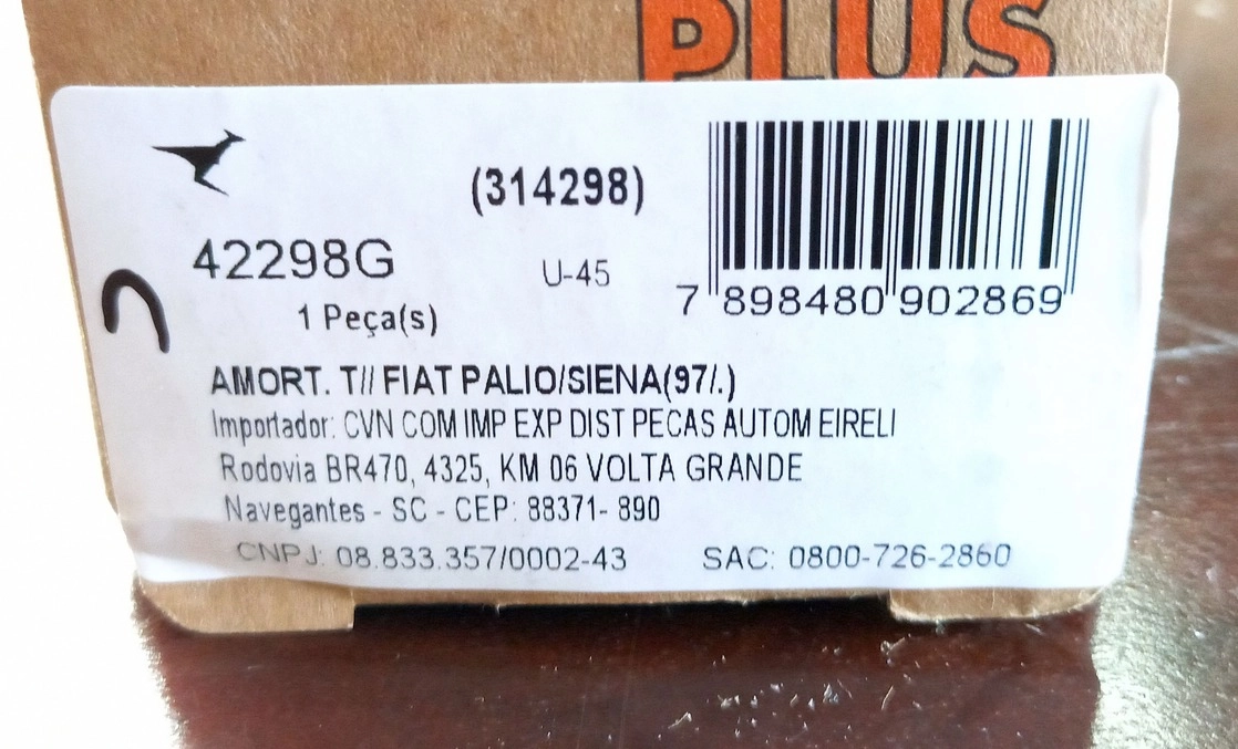 AMORTECEDOR TRASEIRO FIAT PALIO/SIENA 96/ - EXCETO NOVO PALIO/GRAND SIENA