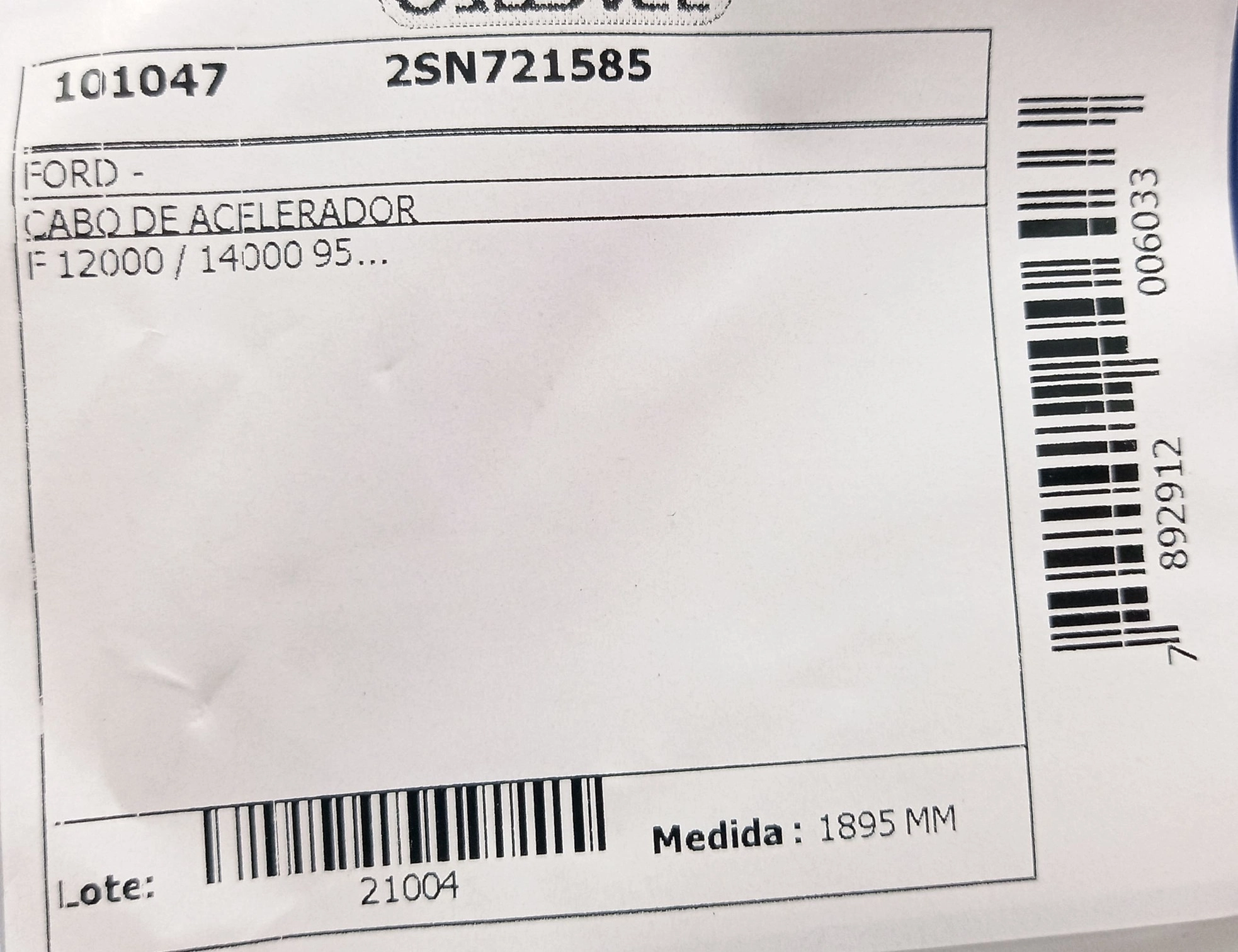 CABO ACELERADOR 1895MM FORD F-12000/F-14000 1995/