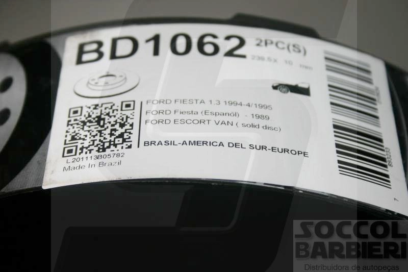 DISCO FREIO DIANTEIRO SÓLIDO 239.5MM FORD FIESTA 1.3 95 IMPORTADO