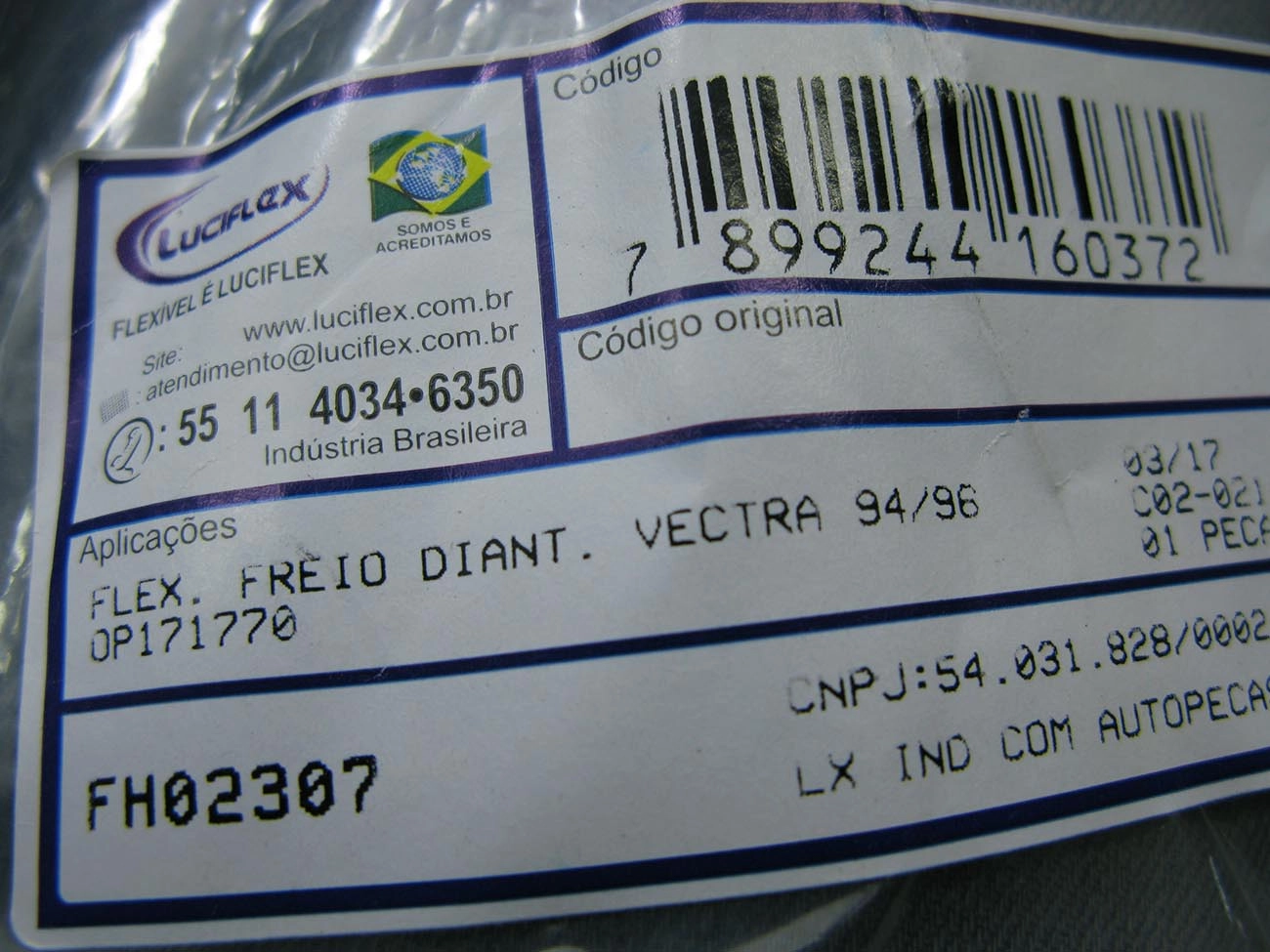 FLEXIVEL FREIO DIANTEIRO GM VECTRA 94/96