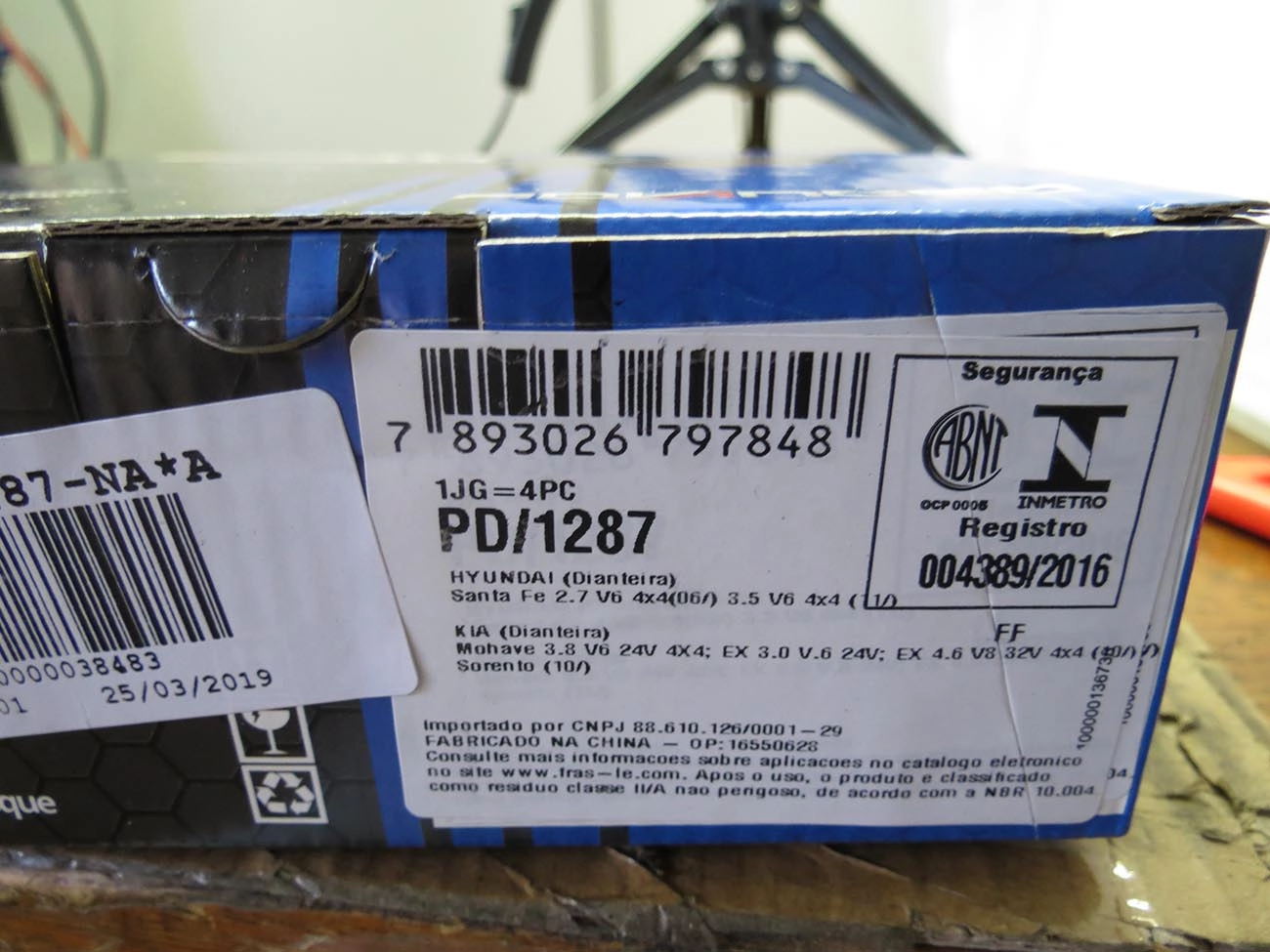 PASTILHA DE FREIO DIANTEIRA KIA MOHAVE/SORENTO 10/ - SSANGYONG KORANDO 10/ - SANTA FE 07/