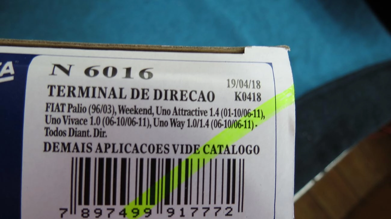 TERMINAL DIREÇÃO DIREITO FIAT DOBLO 02/17 - MOBI 16/21 - SIENA 97/14 - STRADA 98/20 - 142MM