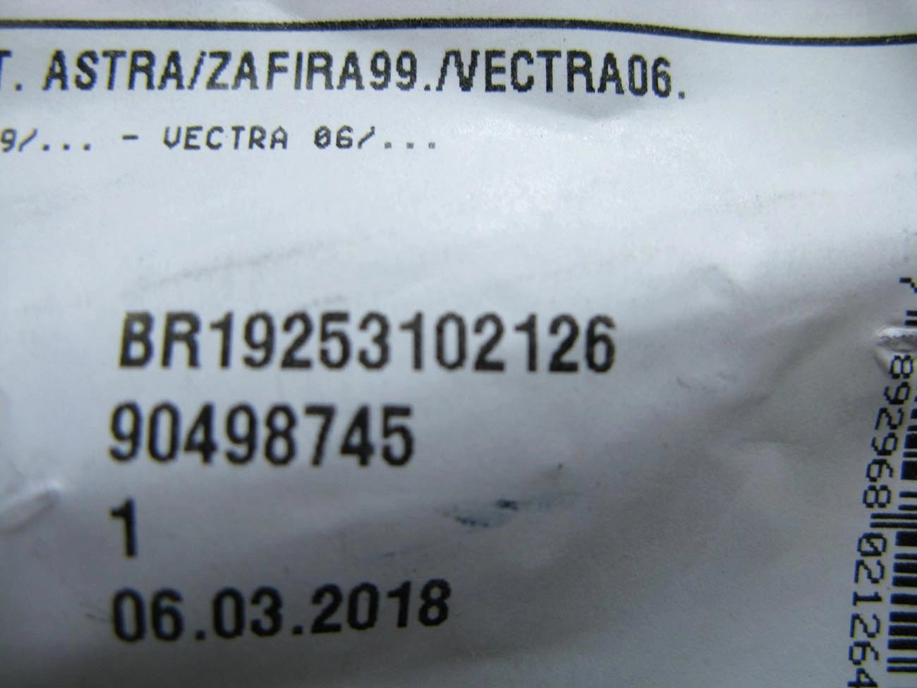 BIELETA DIANTEIRA LD/LE NYLON GM VECTRA 06/11 - ZAFIRA 99/12 -  ASTRA 99/12