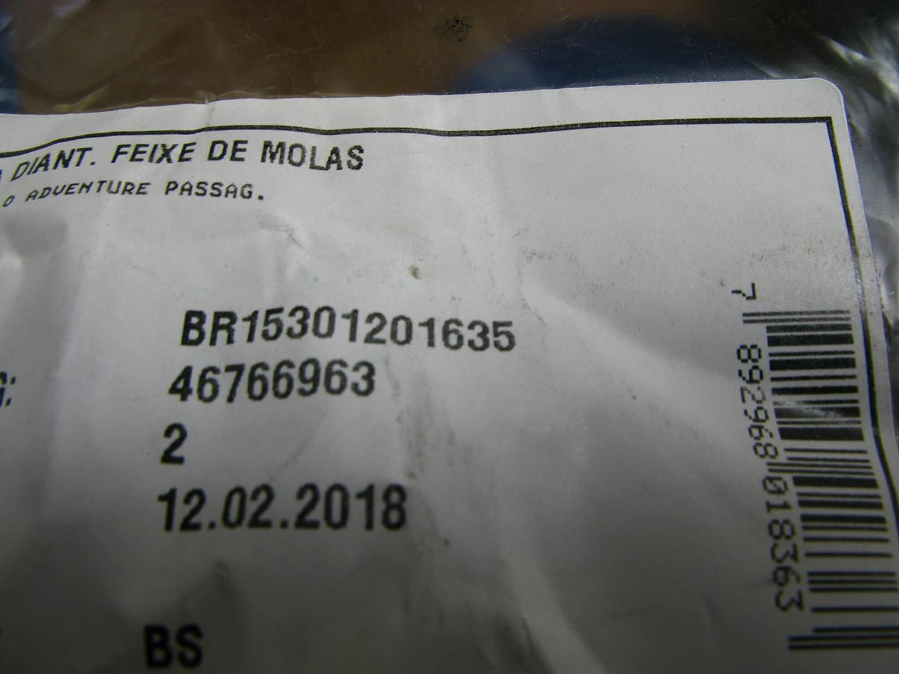 BUCHA MOLA FIAT DOBLO ADVENTURE 2002/ - PARTE DIANTEIRA