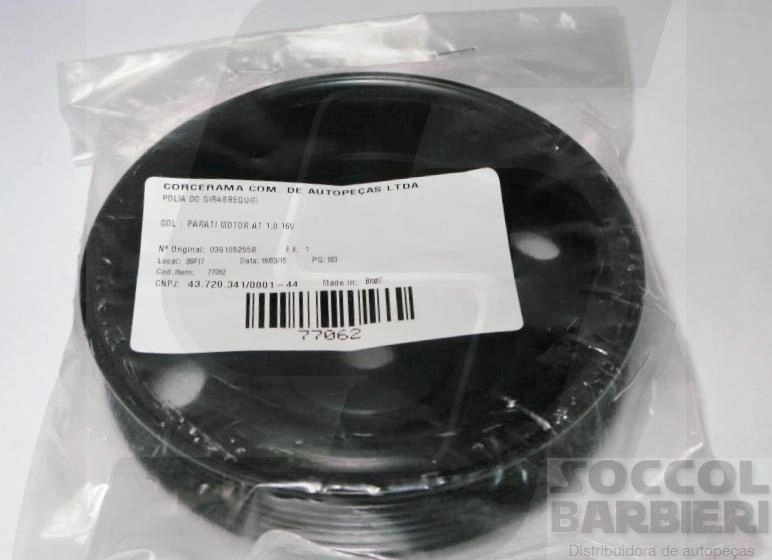 POLIA VIRABREQUIM 6 CANALETAS 6PK VW GOL/PARATI 1.0 16V 97/ TURBO