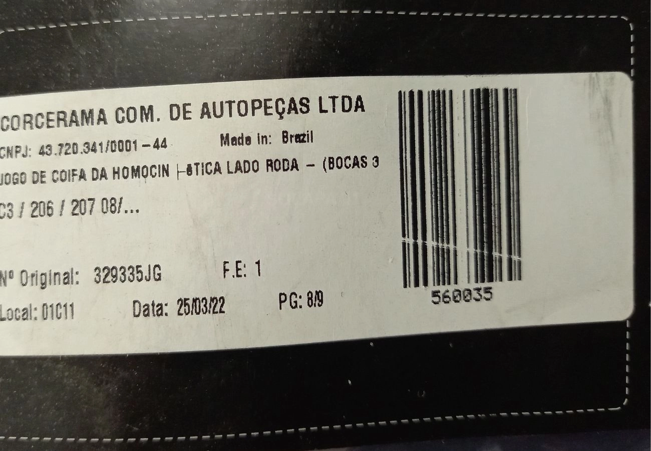 KIT REPARO HOMOCINÉTICA LADO RODA CITROEN C3 08/ - PEUGEOT 206/207 08/ - BOCAS 35/89MM