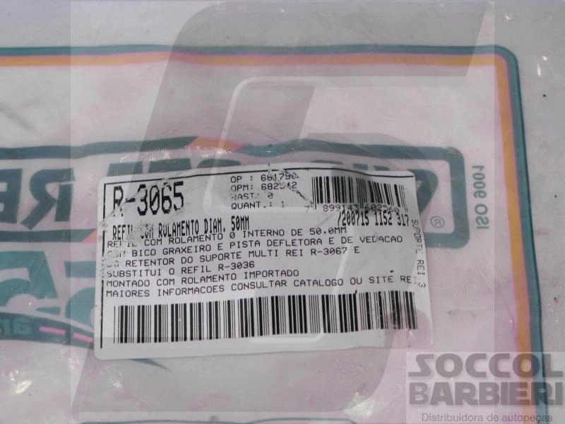 REFIL ROLAMENTO CARDAN 50MM FORD/MB/IVECO/VW -  ROLAMENTO IMPORTADO PARA SUPORTE R-3067