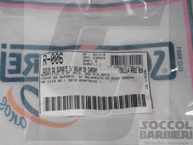 COXIM MANCAL EIXO CARDAN SEM ROLAMENTO MB 1113/1313/1513/2013