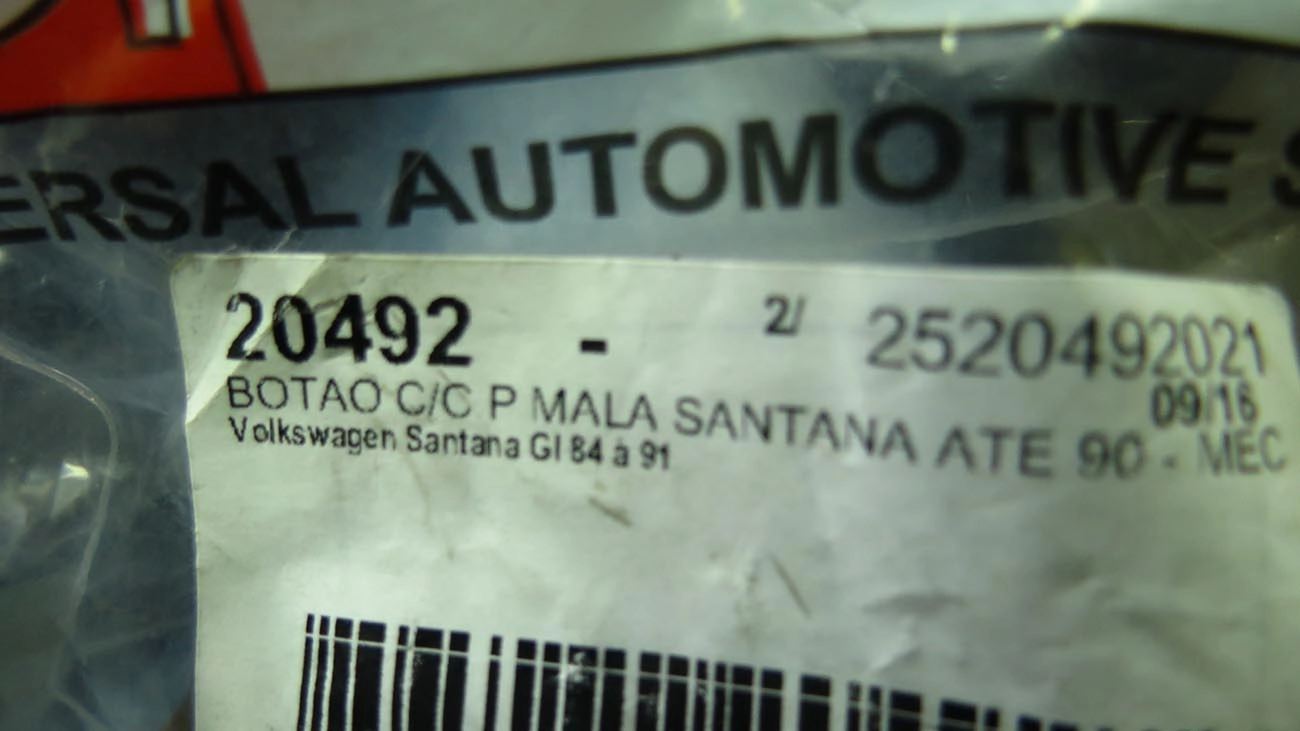 FECHADURA PORTA MALAS VW SANTANA /90 - BOTAO PORTA MALAS C/CHAVE - MECANICO