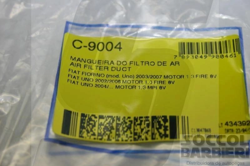 MANGUEIRA FILTRO AR MOTOR FIRE FIAT UNO WAY 05/06 MILLE 1.0 02/03 FIORINO