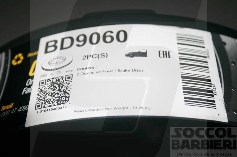 DISCO FREIO DIANTEIRO VENTILADO 280MM 5 FUROS ASTRA 2.0 16V 99/ ARO 15/16 ZAFIRA 8/16V 01/