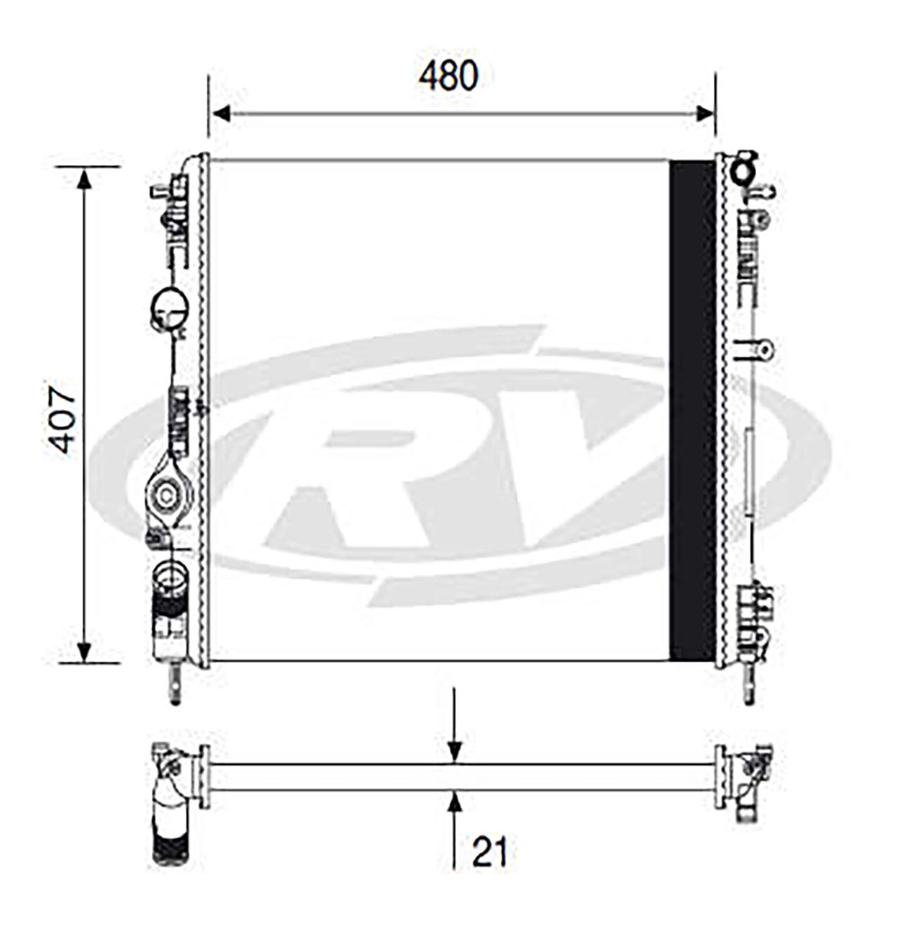 RADIADOR MOTOR EXPANDIDO RENAULT CLIO/KANGOO 99/08 1.0/1.6 - LOGAN 07/13 - SANDERO 07/11 1.0/1.6 16V