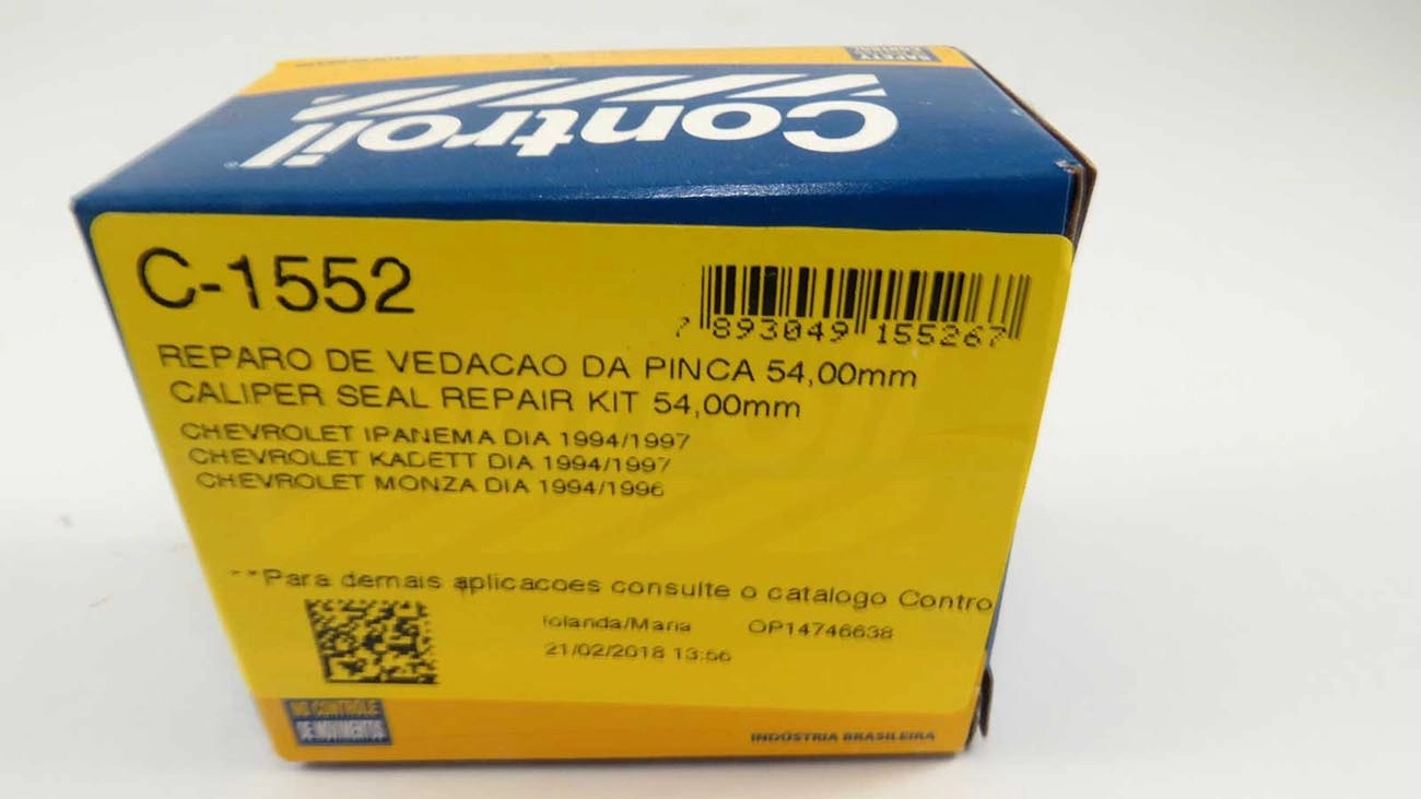 REPARO VEDAÇÃO PINÇA 54.00MM CILINDRO RODA GM MONZA/KADETT/IPANEMA 94/98 FREIO DISCO 54MM DIANTEIRO