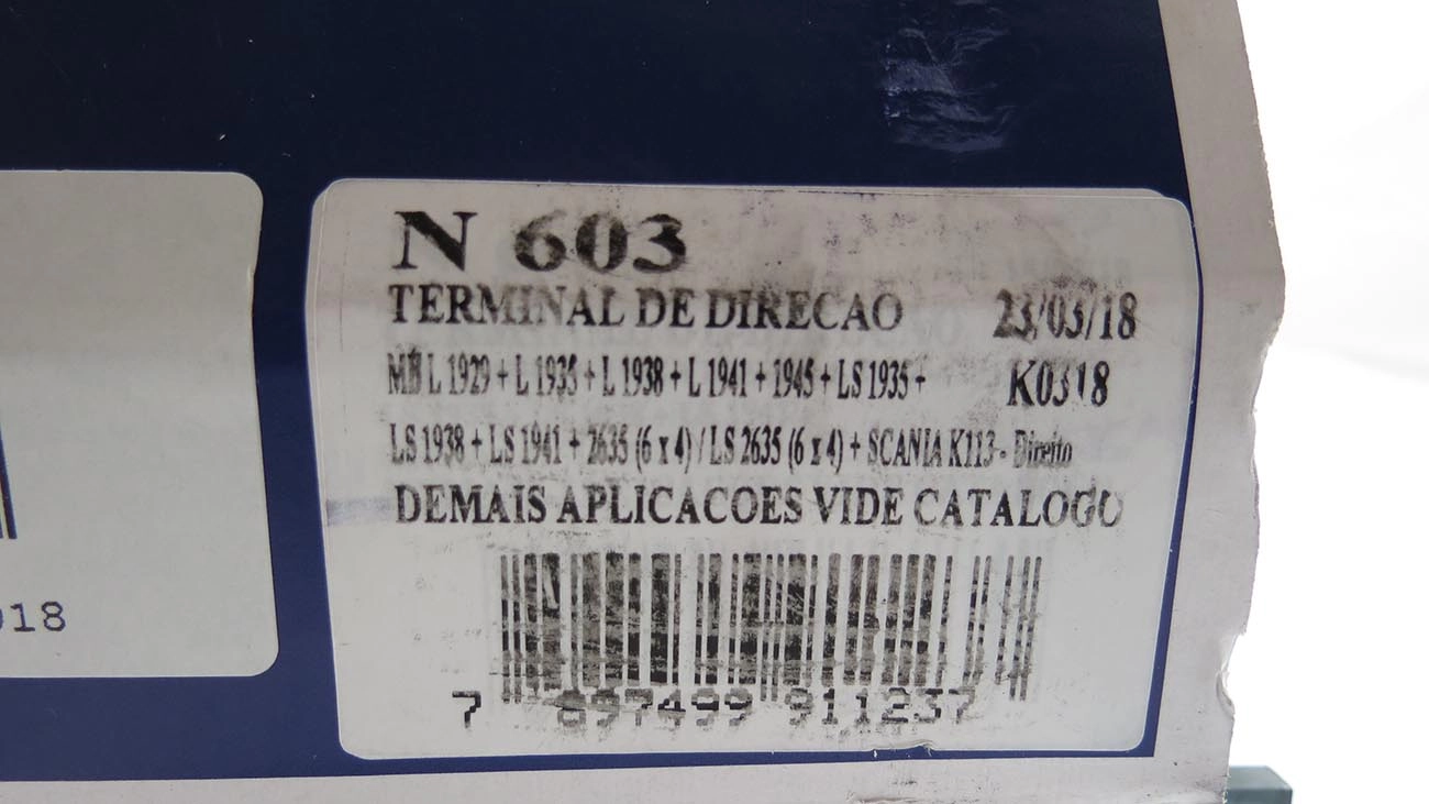 TERMINAL DIREÇÃO DIREITO M30X1,5 MB 1929/32/35/41/44 ATEGO SCANIA 112/113/143 VW 16.170/210/220