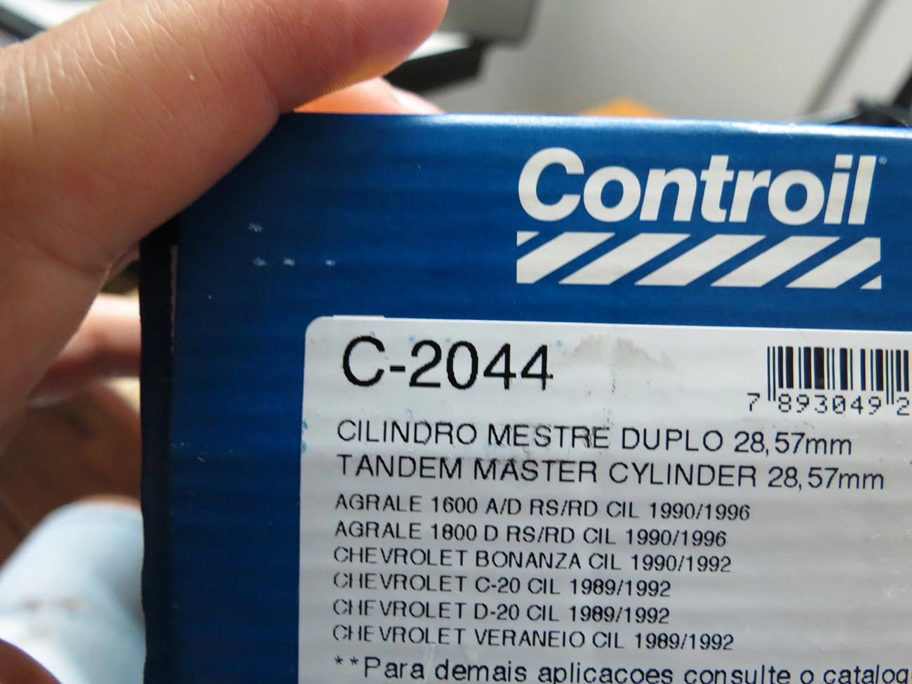 CILINDRO MESTRE FREIO SEM ABS RESERVATÓRIO GM A/C/D-20/VERANEIO/BONANZA 89/92 1-1/8 28,58MM
