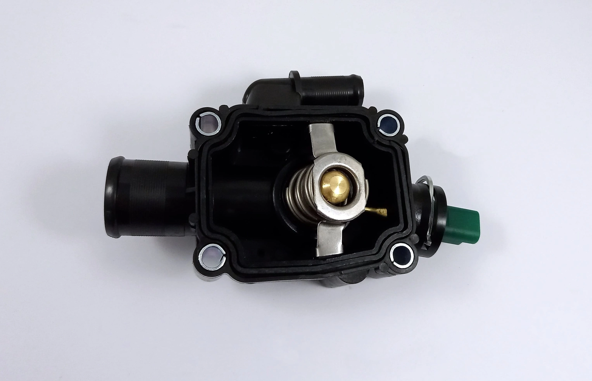 VALVULA TERMOSTATICA PLASTICA COM SENSOR CITROEN C3/C4 1.6 16V - PEUGEOT 206/207/307 1.6 16V