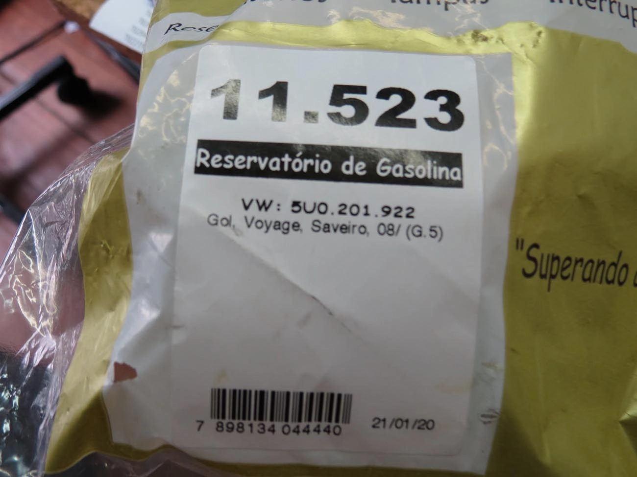 RESERVATÓRIO DE GASOLINA VW NOVO GOL/VOYAGE/SAVEIRO 08/ - PARTIDA FRIO
