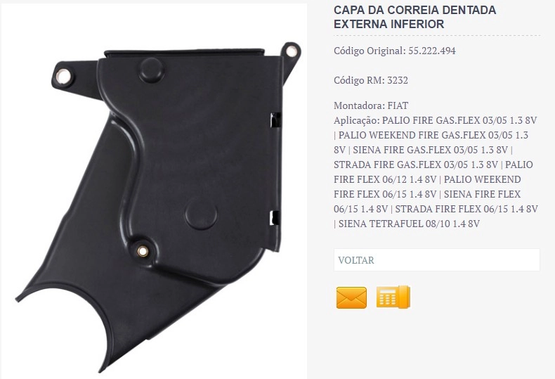 CAPA CORREIA DENTADA EXTERNA INFERIOR PALIO/SIENA/STRADA 1.3/1.4 8V 2006/ - MOTOR FIRE 8V