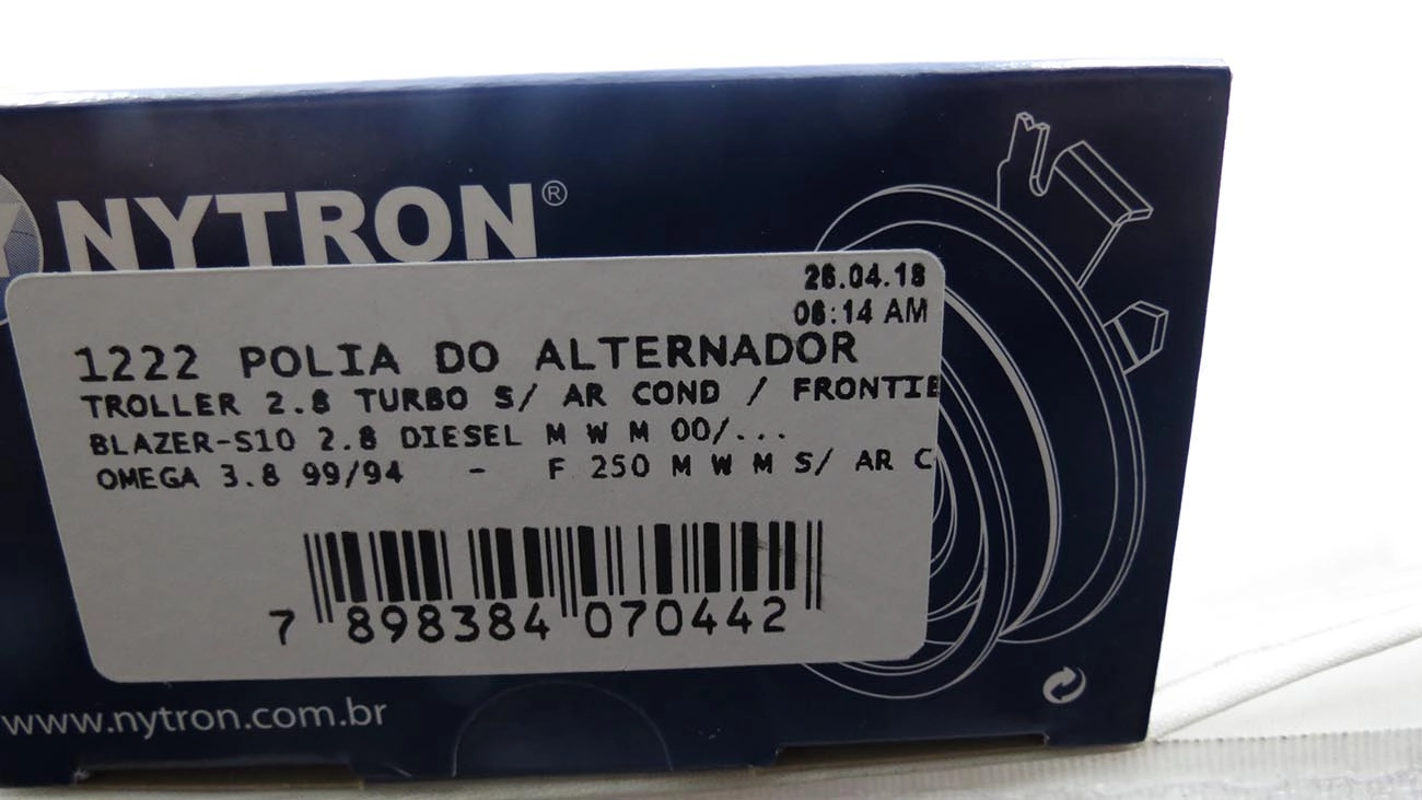 POLIA TENSOR CORREIA ALTERNADOR/TENSIONADOR AUXILIAR ACESSÓRIOS MOTOR FORD F-250 MWM GM S-10/BLAZER 2.8 S/ACD HR-V AGRALE VOLARE 17X80X26 6PK