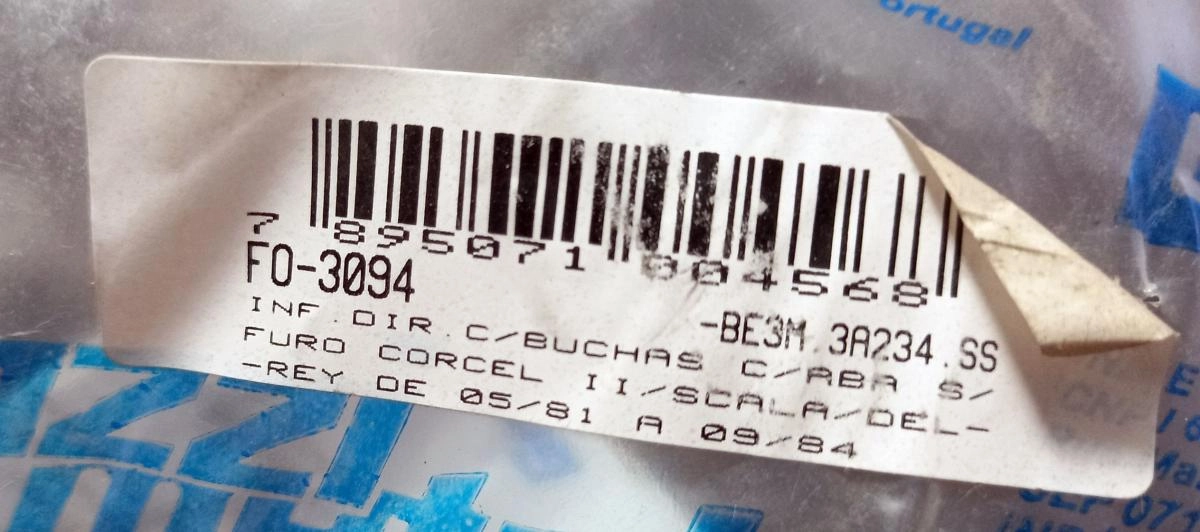 BANDEJA SUSPENSÃO INFERIOR DIREITA COM BUCHAS SEM PIVÔ FORD CORCEL/BELINA II/DEL REY/PAMPA 05.81/09.84