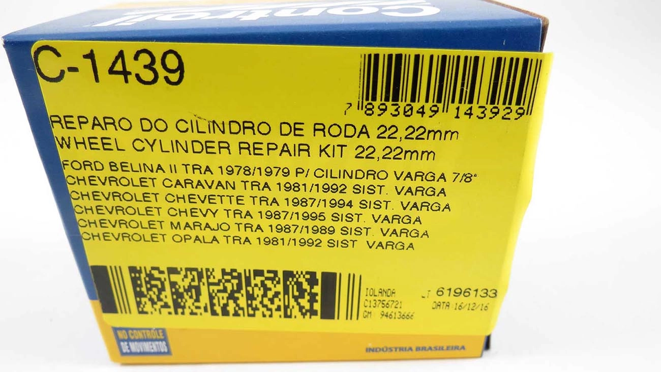 REPARO CILINDRO RODA 22.22MM GM OPALA/CARAVAN 81/92 VARGA 7/8 TRASEIRO