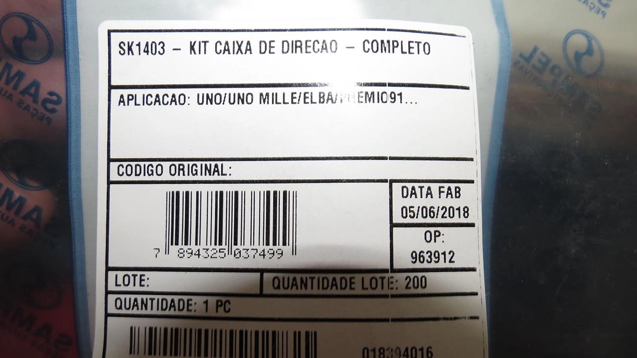 KIT BUCHAS CAIXA DE DIRECAO FIAT UNO/PREMIO/ELBA/FIORINO - 2 BUCHAS - 2 COIFAS/SANFONAS