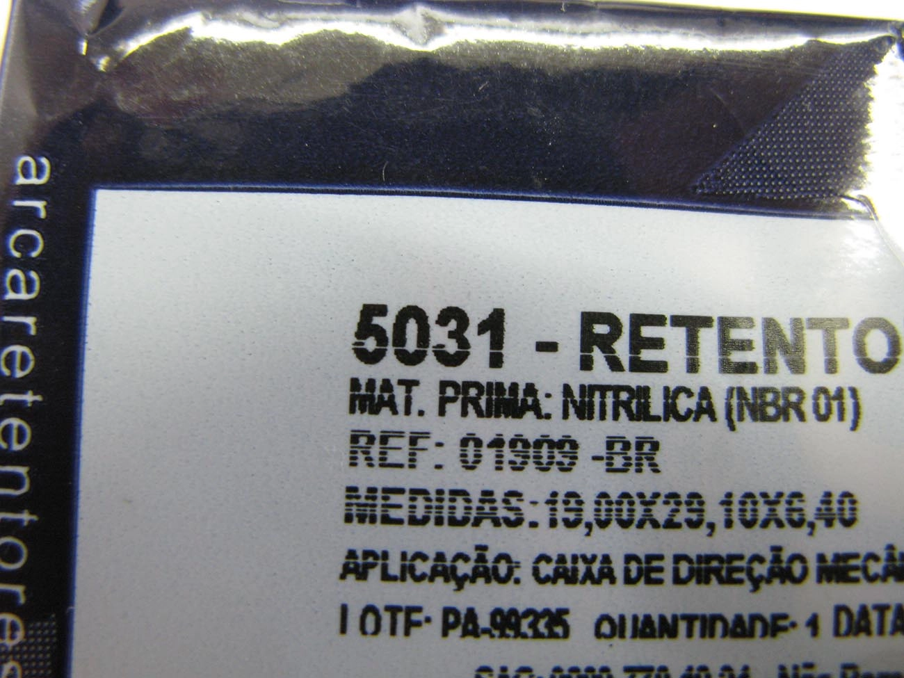 RETENTOR CAIXA DIREÇÃO MECÂNICA SEM FIM 19X29,10X6,40MM FORD F-100 68/ F-350 72/ F-1000/4000