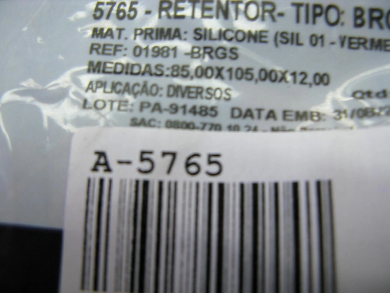 RETENTOR MOTOR TRASEIRO VW/FORD TODOS AP