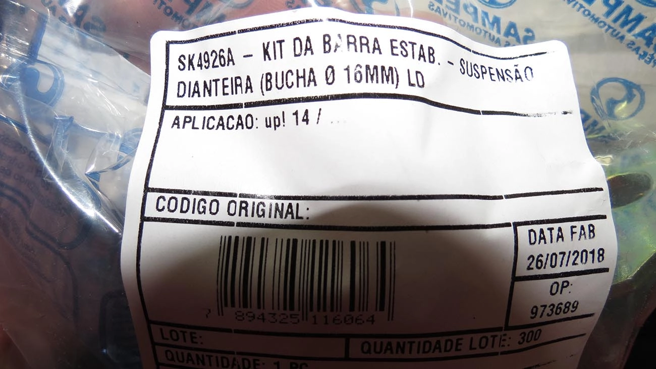KIT BARRA ESTABILIZADORA VW UP 2014/ 16MM - DIREITO