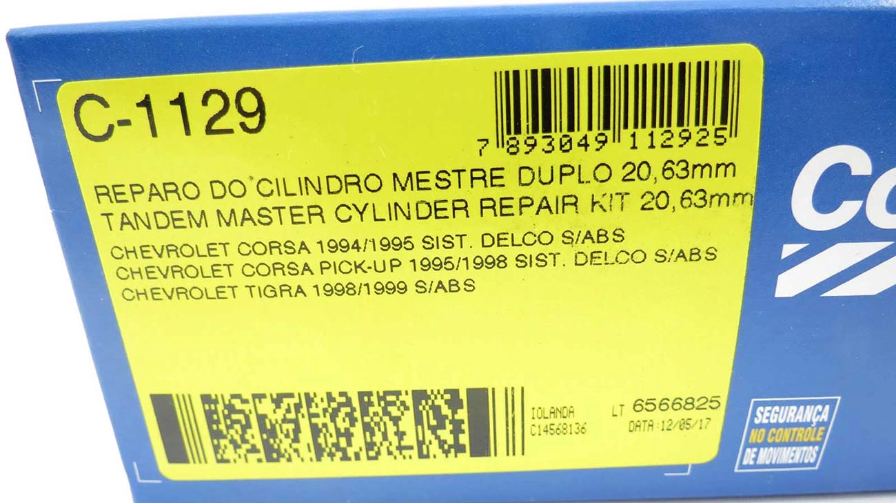 REPARO CILINDRO MESTRE DUPLO 20.63MM GM CORSA/CORSA PICK-UP 94/ TIGRA 98/99 13/16