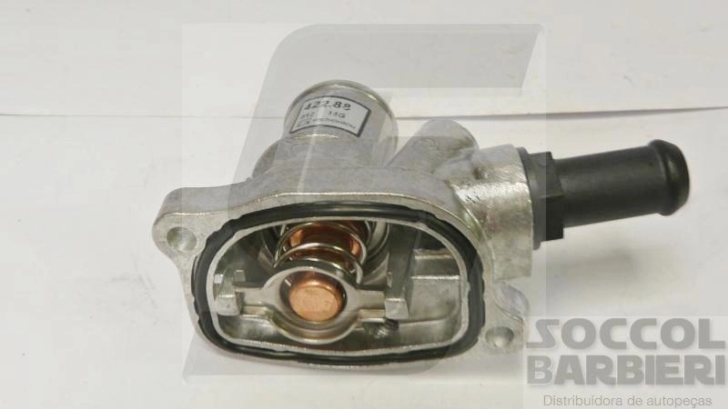 VÁLVULA TERMOSTÁTICA COM CARCAÇA ALUMÍNIO SEM SENSOR MOTOR FIRE EVO FIAT NOVO UNO/PALIO 1.0/1.4 10/ NOVA FIORINO 14/ 500 12/ MOBI 16/